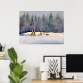 FRÜHER WINTER TIPI CAMP by SHARON SHARPE Poster (Heimbüro)