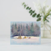 FRÜHER WINTER TIPI CAMP & SNOWFLAKES POSTKARTE (Stehend Vorderseite)