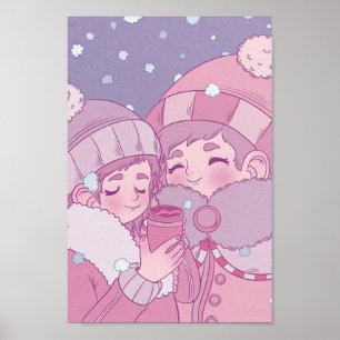 Früher Winterschnee Poster