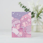 Früher Winterschnee Postkarte (Stehend Vorderseite)