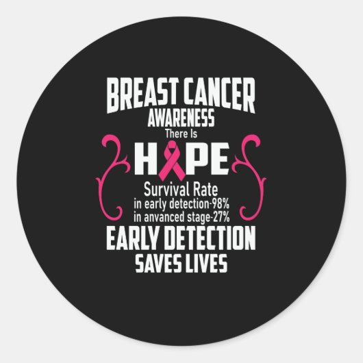 Früherkennung Rette Brustkrebsvorausschauungen Runder Aufkleber (Vorderseite)