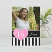 FRÜHES 16 . GEBURTSTAG-FOTO EINLADUNG (Stehend Vorderseite)
