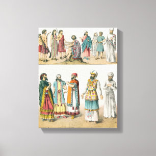 Frühes asiatisches Kleid, von 'Trachten der Leinwanddruck