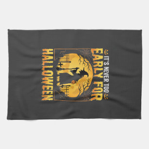 Frühes Halloween-Hexen-Friedhof-Vintage-Design Geschirrtuch