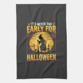 Frühes Halloween-Hexen-Friedhof-Vintage-Design Geschirrtuch (Vertikal)