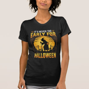 Frühes Halloween-Hexen-Friedhof-Vintage-Design T-Shirt