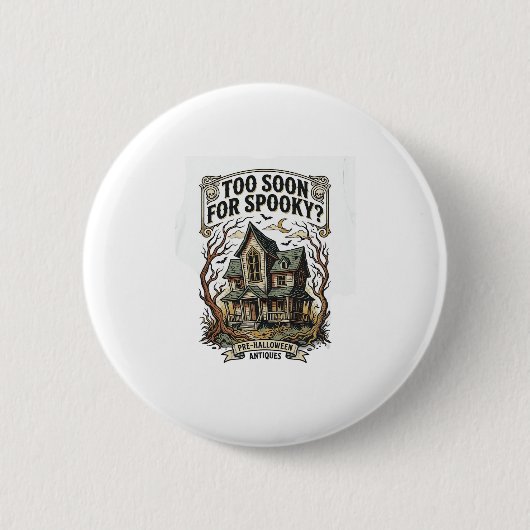 Frühes Halloween-Shirt Vintage Spukhaus-Design Button (Vorderseite)