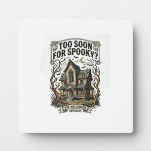 Frühes Halloween-Shirt Vintage Spukhaus-Design Fotoplatte