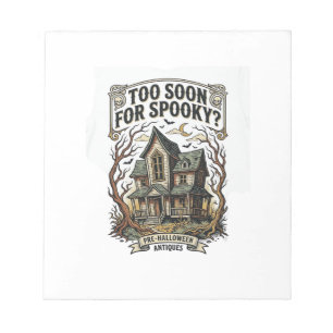 Frühes Halloween-Shirt Vintage Spukhaus-Design Notizblock