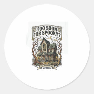 Frühes Halloween-Shirt Vintage Spukhaus-Design Runder Aufkleber