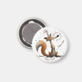 Frühes Januar Fuchs Neues Jahr Magnet (Vorderseite/Rückseite)