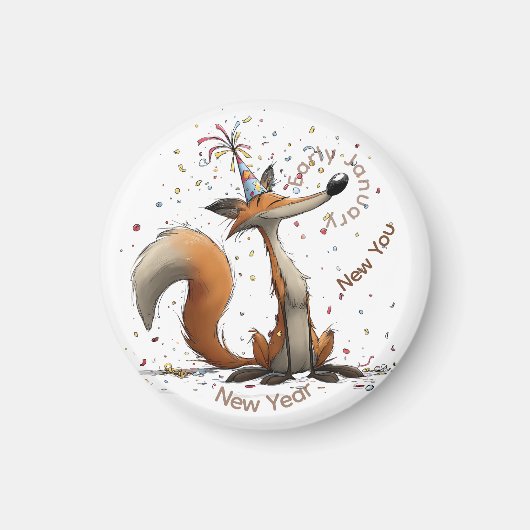 Frühes Januar Fuchs Neues Jahr Magnet (Vorne)