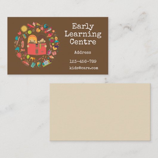 Frühes Lernen-Mitte-Kindertagesstättengeschäft Visitenkarte (Vorne/Hinten)