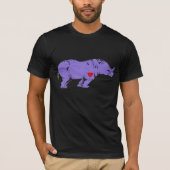 Frühes LGBT Aktivismus-Symbol des lila Rhino- T-Shirt (Vorderseite)