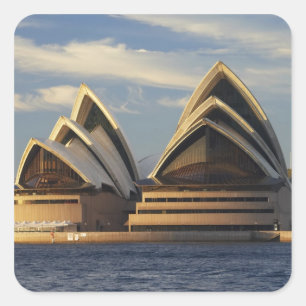 Frühes Licht auf dem Sydney Opera House, Sydney, N Quadratischer Aufkleber