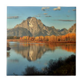 Frühes Licht in Wyoming an Oxbow Biegung Fliese (Vorderseite)