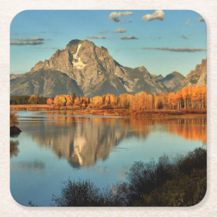 Frühes Licht in Wyoming an Oxbow Biegung Rechteckiger Pappuntersetzer
