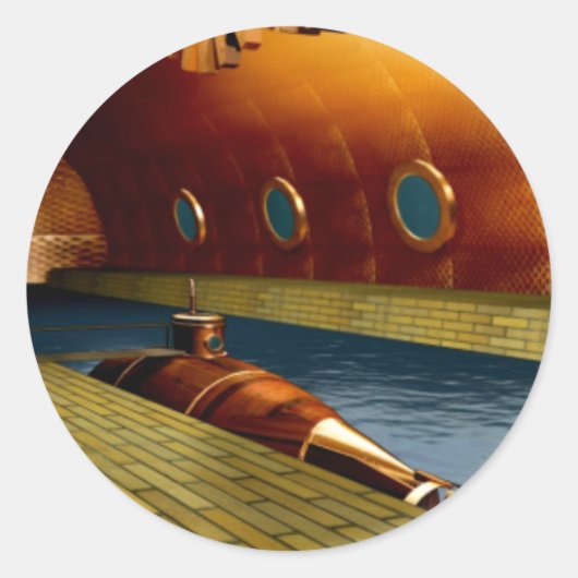 frühes U-Boot Runder Aufkleber (Vorderseite)