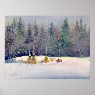 FRÜHES WINTERtipi-LAGER durch SHARON SHARPE Poster