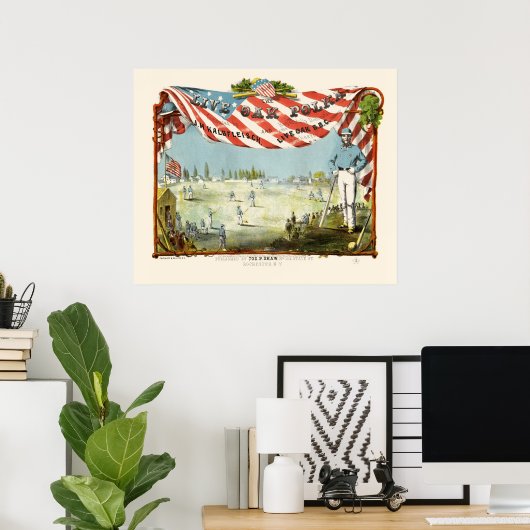 Früheste Baseball-Printwerbung Poster (Heimbüro)