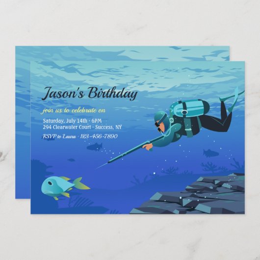 Frühfischerei Einladung zum Geburtstag (Vorne/Hinten)