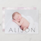 Frühgeburtsankung für minimalistisches Foto Einladung (Vorne/Hinten)