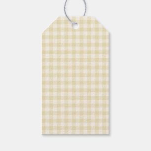 Frühherbst Klassischer Gingham Goldenes Weizen Geschenkanhänger