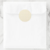 Frühherbst Klassisches Gingham | Goldenes Weizen Runder Aufkleber (Tasche)