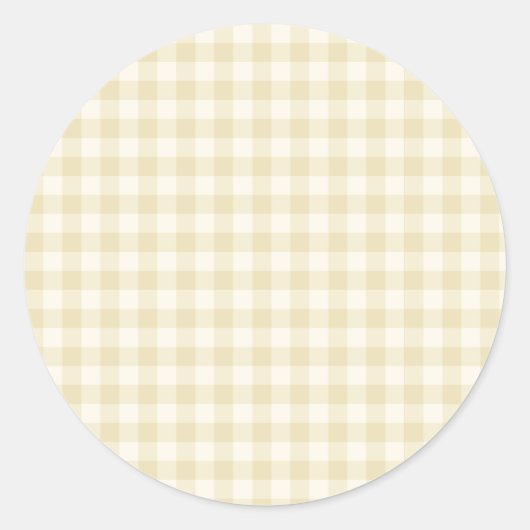 Frühherbst Klassisches Gingham | Goldenes Weizen Runder Aufkleber (Vorderseite)