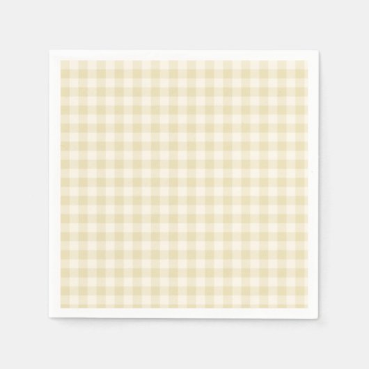 Frühherbst Klassisches Gingham | Goldenes Weizen Serviette (Vorderseite)