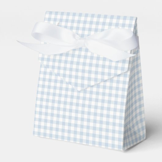 Frühherbst Klassisches Gingham | Staubblau Geschenkschachtel (Vorderseite)