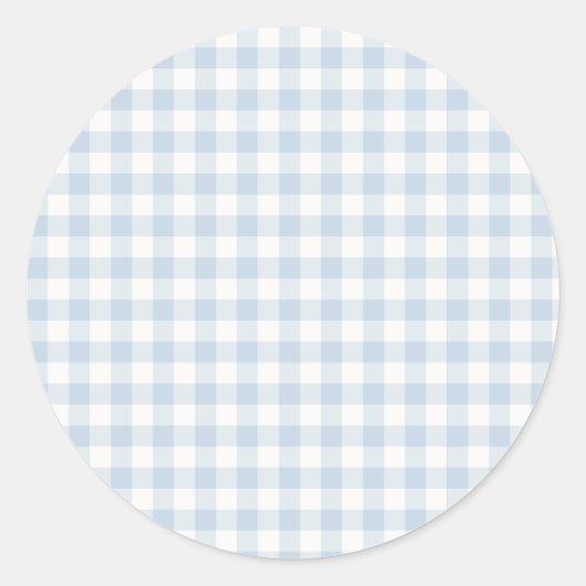 Frühherbst Klassisches Gingham | Staubblau Runder Aufkleber (Vorderseite)