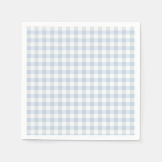 Frühherbst Klassisches Gingham | Staubblau Serviette (Vorderseite)
