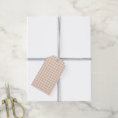 Frühherbst Klassisches Gingham | Warmes Aprikot Geschenkanhänger (Mit Garn)