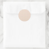 Frühherbst Klassisches Gingham | Warmes Aprikot Runder Aufkleber (Tasche)