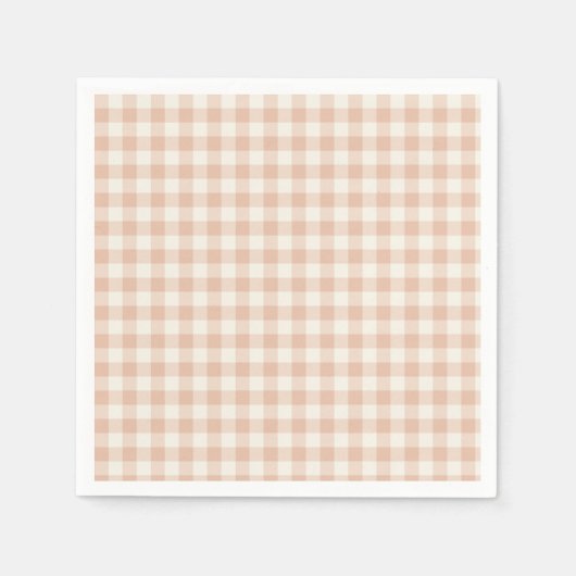 Frühherbst Klassisches Gingham | Warmes Aprikot Serviette (Vorderseite)