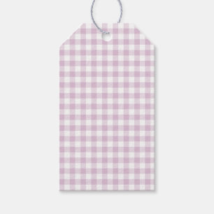 Frühherbst Klassisches Gingham Warmes Lila Geschenkanhänger