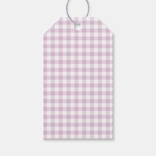Frühherbst Klassisches Gingham | Warmes Lila Geschenkanhänger (Vorderseite)