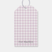 Frühherbst Klassisches Gingham | Warmes Lila Geschenkanhänger (Rückseite)