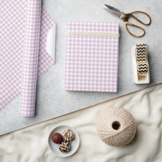 Frühherbst Klassisches Gingham | Warmes Lila Geschenkpapier (Kunsthandwerk)