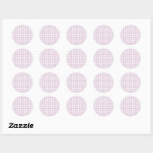 Frühherbst Klassisches Gingham | Warmes Lila Runder Aufkleber (Blatt)