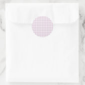 Frühherbst Klassisches Gingham | Warmes Lila Runder Aufkleber (Tasche)