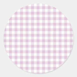 Frühherbst Klassisches Gingham Warmes Lila Runder Aufkleber