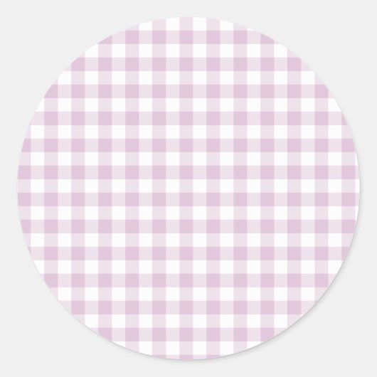 Frühherbst Klassisches Gingham | Warmes Lila Runder Aufkleber (Vorderseite)