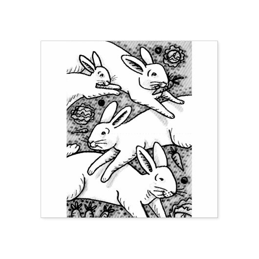 FRÜHHHARTEN, BUNNY RUBBER-BRIEFMARKE GUMMISTEMPEL (Prägung)