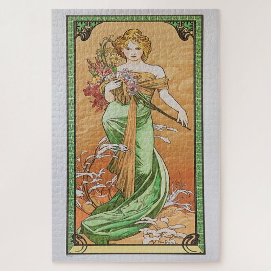 Frühjahr 1900: Ein Jugendstil von Mucha Puzzle (Vertikal)