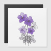 Frühjahr 27 Blume, Linie zeichnend, minimalistisch Magnetkarte (Vorne/Hinten)