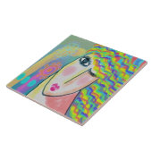 Frühjahr Abstrakte digitale Malerei einer Frau Fliese (Seite)