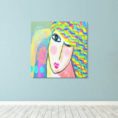 Frühjahr Abstraktes digitales Portrait einer Frau Leinwanddruck (Insitu (Holzboden))