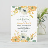 Frühjahr Anemone Blume Orange & White Geburtstag Einladung (Stehend Vorderseite)